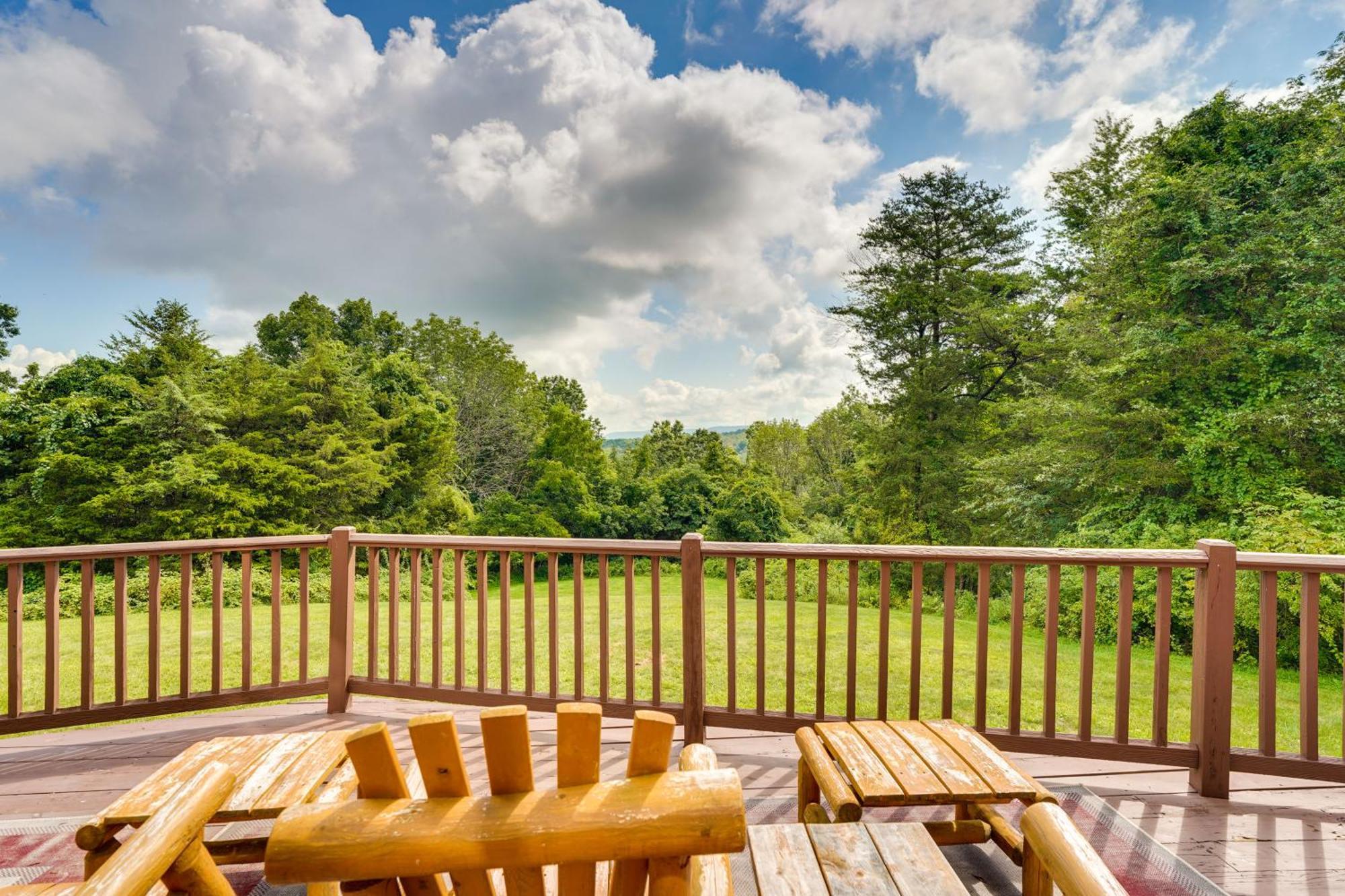 Luxury Log Cabin With Ev Charger And Mtn Views! Blairstown Exterior foto