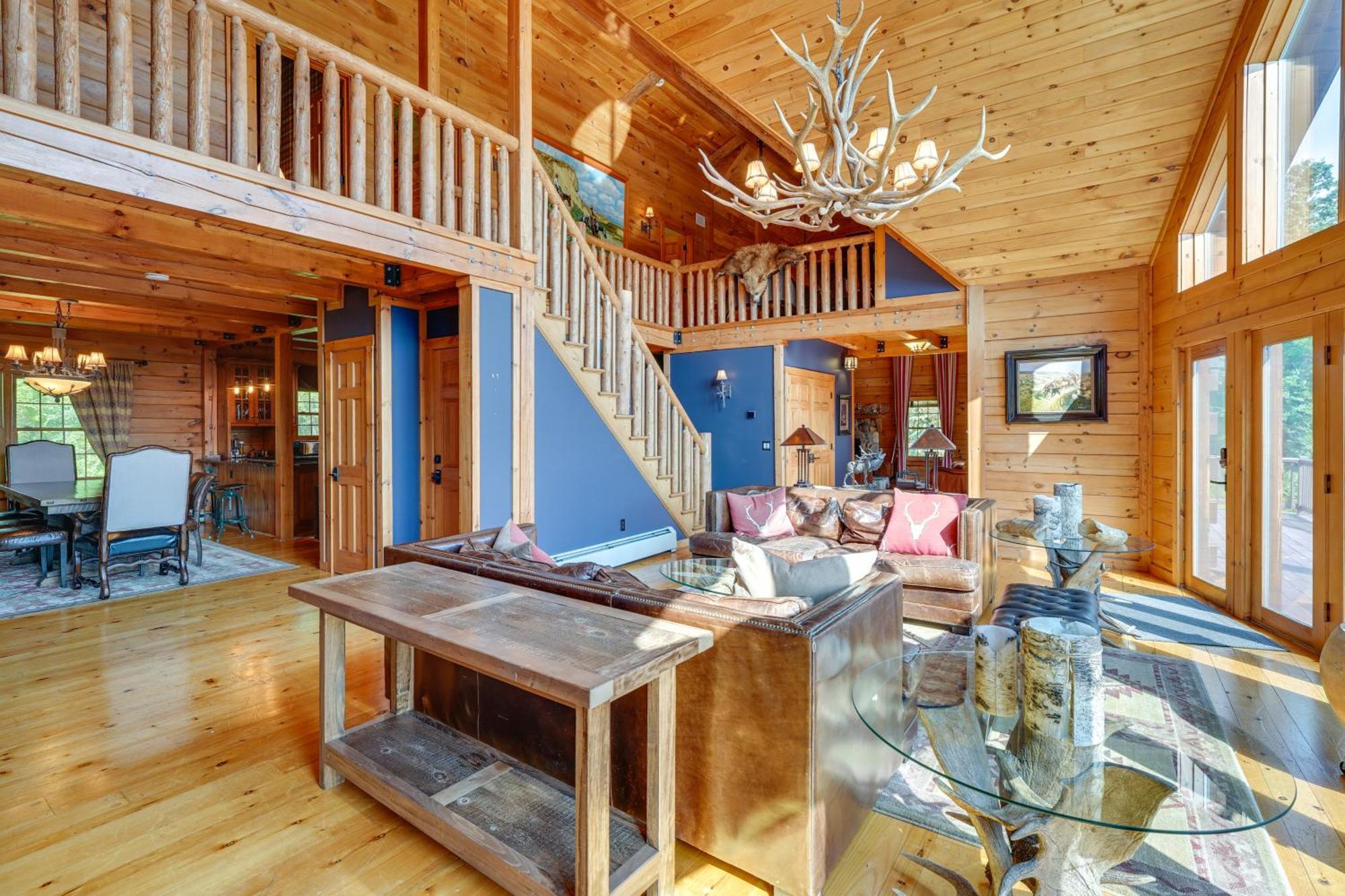 Luxury Log Cabin With Ev Charger And Mtn Views! Blairstown Exterior foto